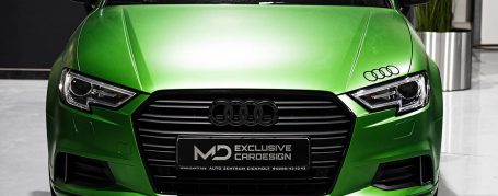 Audi A3 8V Sedan - Wrapping in Matt Krypton Green + Black Roof