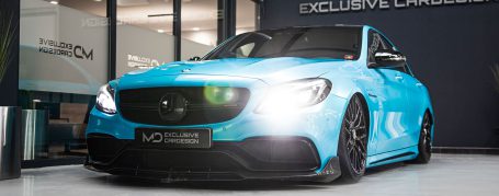 Mercedes-AMG C63 W205 Limousine - Wrapping in ORACAL Barbados Blue Metallic Gloss 970RA