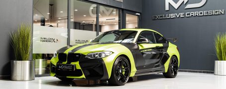 BMW M2 F87 - Designfolierung in PWF Lizard Lime + Black Matt